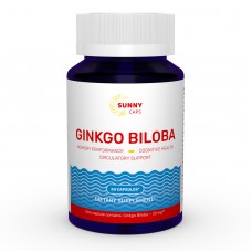 Гинкго Билоба, Ginkgo Biloba, Sunny Caps, 20 мг, 60 капсул