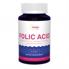 Фолиевая кислота, Folic Acid Powerful, Sunny Caps, 400 мкг, 100 капсул