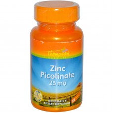 Цинк пиколинат, Zinc Picolinate, Thompson, 25 мг, 60 таблеток
