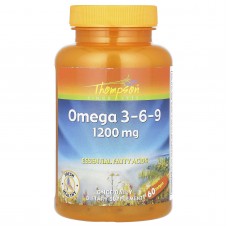 Омега 3 6 9, Omega 3-6-9, Thompson, 1200 мг, 60 капсул