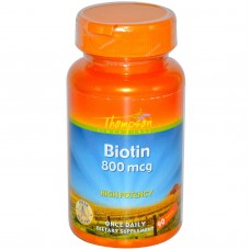 Биотин, Biotin, Thompson, 800 мкг, 90 таблеток