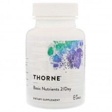 Мультивитамины без железа, Basic Nutrients 2/Day, Thorne, 60 капсул