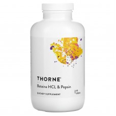 Бетаина гидрохлорид + пепсин, Betaine HCL & Pepsin, Thorne, 450 капсул