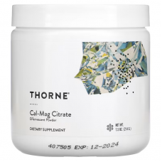 Кальций Магний, Cal-Mag Citrate, Thorne, шипучий порошок, 214 г