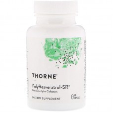 Ресвератрол, птеростильбен, куркумин, PolyResveratrol-SR, Thorne, 60 капсул