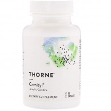 Ацетил карнитин, Acetyl-L-Carnitine, Thorne, 500 мг, 60 капсул