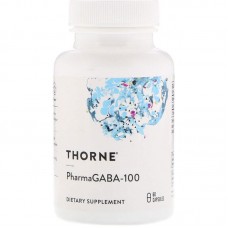 Гамма-аминомасляная кислота, PharmaGABA-100, Thorne, 60 кап.