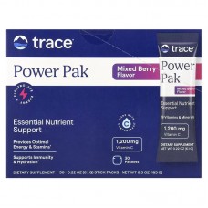 Электролиты, Electrolyte Stamina Power Pak, Trace, смесь ягод, 30 пакетов, 6.1 г