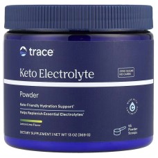 Кето-электролитный порошок, без сахара, вкус лимона и лайма, Keto Electrolyte Powder, Trace, 369 г