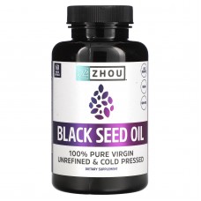 Масло черного тмина, Black Seed Oil, Zhou Nutrition, 60 вегетарианских капсул