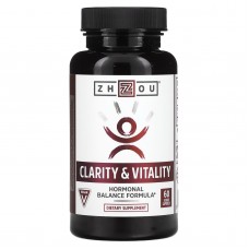 ДГЭА (дегидроэпиандростерон), Clarity & Vitality, Zhou Nutrition, гормональная сбалансированная формула, 60 вегетарианских капсул