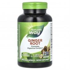 Корень имбиря (Ginger Root), Nature's Way, 1100 мг, 240 веганских капсул (550 мг на капсулу)