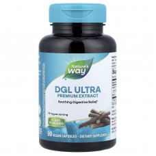 Глицирризинат солодки, DGL Ultra Premium Extract, Nature's Way, 75 мг, 90 веганских капсул