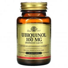 Коэнзим Q10 Убихинол, Ubiquinol, Solgar, уменьшенный, 100 мг, 50 жидких капсул
