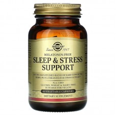 Поддержка сна и снижение стресса, Sleep & Stress Support, Solgar,  60 растительных капсул
