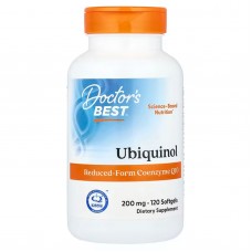 Коэнзим Q10, Убихинол, Ubiquinol, Doctor's Best, 200 мг, 120 капсул