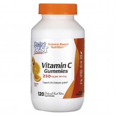 Витамин C со вкусом апельсина, Vitamin C Gummies, Doctor's Best, 250 мг, 120 жевательных конфет