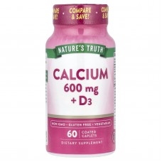 Кальций + витамин D3, Calcium + D3, Nature's Truth, 60 каплет