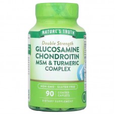 Глюкозамин, хондроитин, МСМ и куркума, Glucosamine Chondroitin MSM & Turmeric Complex, Nature's Truth, комплекс, двойная сила, 90 каплет