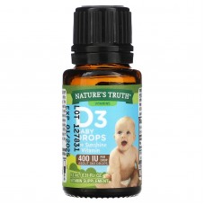 Витамин D3, D3 Baby Drops, Vitamins, Nature's Truth, капли для новорожденных детей и старше, 400 МЕ, 9,2 мл