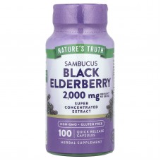 Черная бузина, Sambucus Black Elderberry,  Nature's Truth, 2000 мг, 100 капсул быстрого высвобождения (1000 мг на капсулу)