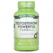 Повышение уровня тестостерона, Testosterone Powerful Formula, Nature's Truth, мощная формула, 60 гелевых капсул