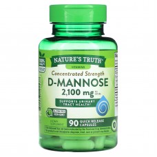 D-манноза, D-Mannose, Nature's Truth, концентрированная сила, 2100 мг, 90 капсул быстрого высвобождения (700 мг в капсуле)