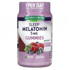 Мелатонин для сна, Sleep Melatonin, Nature's Truth, вкус ягодной смеси, 5 мг, 60 веганских жевательных конфет
