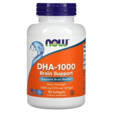 ДГК для улучшения работы мозга, DHA-1000, Now Foods, 1000 мг, 90 гелевых капсул