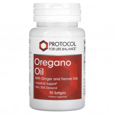 Масло орегано с маслами имбиря и фенхеля, Oregano Oil, Protocol for Life Balance, 90 гелевых капсул