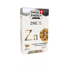 Цинк, ZINC blister, Swiss Energy, 15 мг, 30 веганских капсул