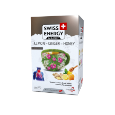 Чай от простуды, Herbal tea LEMON - GINGER - HONEY, Swiss Energy, от кашля, боли в горле и заложенности носа, альпийские травы, лимон, имбирь и мед, 8 пакетиков