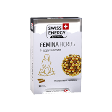 Поддержка при ПМС, FEMINA HERBS, Swiss Energy, стандартизированный экстракт Витекса, 30 веганских капсул