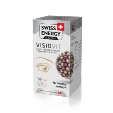 Поддержка зрения и здоровья глаз, VISIOVIT Lutein+Blueberry+Extract+Zeaxanthin+AE+Zn, Swiss Energy, витамины, минералы и каротиноиды, 30 капсул