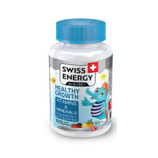 Витамины и минералы, для детей от 3 лет, HEALTHY GROWTH Vitamins Minerals, Swiss Energy, без сахара, для роста, развития и иммунитета, 60 жевательных конфет