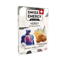 Леденцы от простуды, Herbal Lozenges Blister 20 herbs + Honey, Swiss Energy, от кашля, боли в горле и заложенности носа, 20 альпийский трав и мед, 12 травяных леденцов
