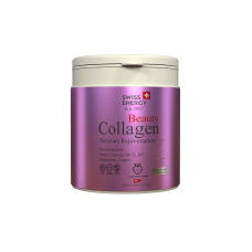 Коллаген, комплекс премиум-класса (I и III тип), BEAUTY COLLAGEN, Swiss Energy, для красивой кожи, волос и ногтей, со вкусом клубники, 240 г
