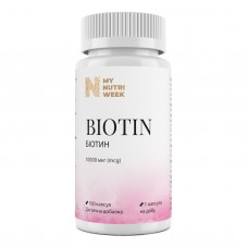Биотин, Biotin, My Nutri Week, 10000 мкг, 100 капсул