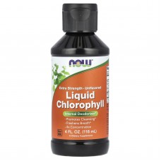 Хлорофилл жидкий, Liquid Chlorophyll, NOW Foods, экстра-сила, без ароматизаторов, 118 мл