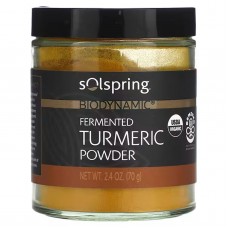 Куркума ферментированная, биодинамический порошок, Fermented Turmeric Powder, Dr. Mercola, Solspring, 70 г