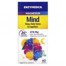 Магний для сна, противодействия стрессу и поддержки когнитивных функций, Magnesium, Enzymedica, 60 капсул