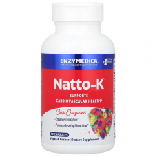 Наттокиназа, Natto-K, Enzymedica, сердечно-сосудистая, 90 капсул