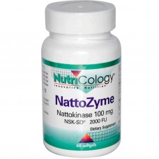 НаттоЗим, NattoZyme, Nutricology, 180 гелевых капсул НаттоЗим, NattoZyme, Nutricology, 180 гелевых капсул