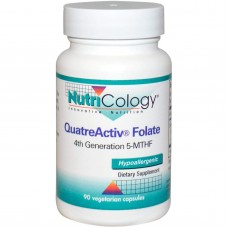 Фолат, 5-MTHF, QuatreActiv Folate, Nutricology, 90 капсул Фолат, 5-MTHF, QuatreActiv Folate, Nutricology, 90 капсул