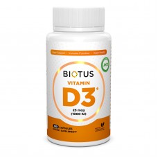 Витамин D3, Vitamin D3, Biotus, 1000 МЕ, 180 капсул Витамин D3, Vitamin D3, Biotus, 1000 МЕ, 180 капсул
