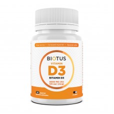 Витамин D3, Vitamin D3, Biotus, 5000 МЕ, 120 капсул Витамин D3, Vitamin D3, Biotus, 5000 МЕ, 120 капсул