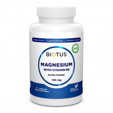 Магній з вітаміном В6, Magnesium with Vitamin B6, Biotus, 133 мг, 150 капсул