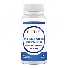 Магний с витамином В6, Magnesium with Vitamin B6, Biotus, 399 мг, 100 капсул Магний с витамином В6, Magnesium with Vitamin B6, Biotus, 399 мг, 100 капсул