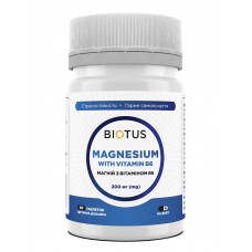 Магній з вітаміном В6, Magnesium with Vitamin B6, Biotus, 60 таблеток