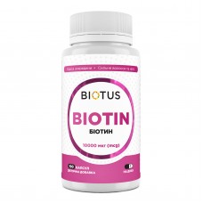 Биотин, Biotin, Biotus, 10000 мкг, 100 капсул Биотин, Biotin, Biotus, 10000 мкг, 100 капсул